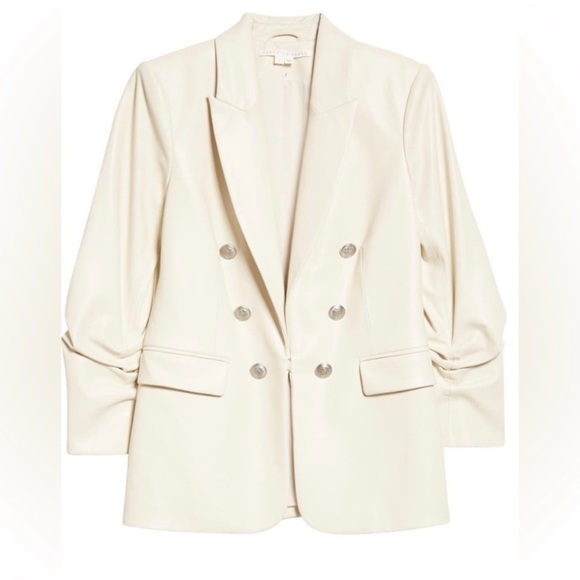 Veronica Beard Beacon Double Breasted Faux Leather Dickey Jacket - Picture 8 of 12